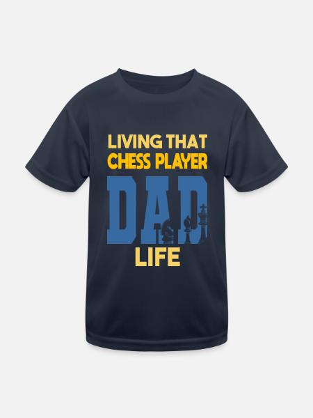 Living That Chess Player Dad Life Schach Papa - Kinder Funktions-T-Shirt - Navy - Vorne