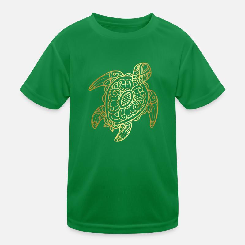 Turtle Tribal Art Drawing Kids Functional T-Shirt