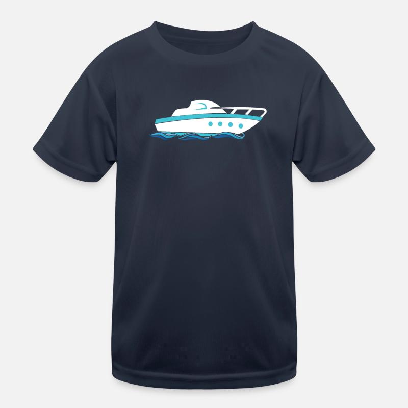 Motor boat design for motor boaters Kids Functional T-Shirt