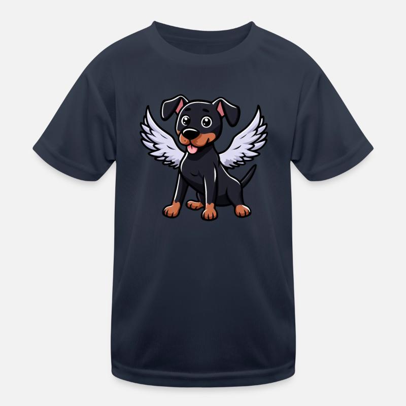 Engel Dobermann, Comic-Hund, Süße Illustration Kinder Funktions-T-Shirt