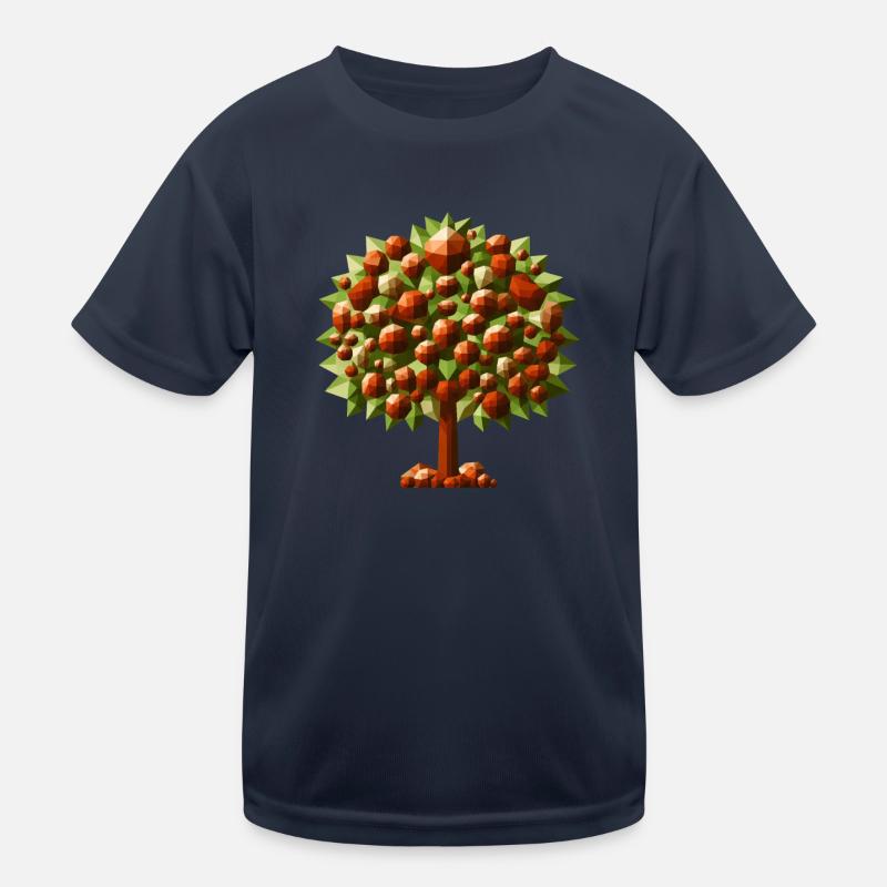 Ein Laubbaum Kastanie im Polygon Stil Kinder Funktions-T-Shirt