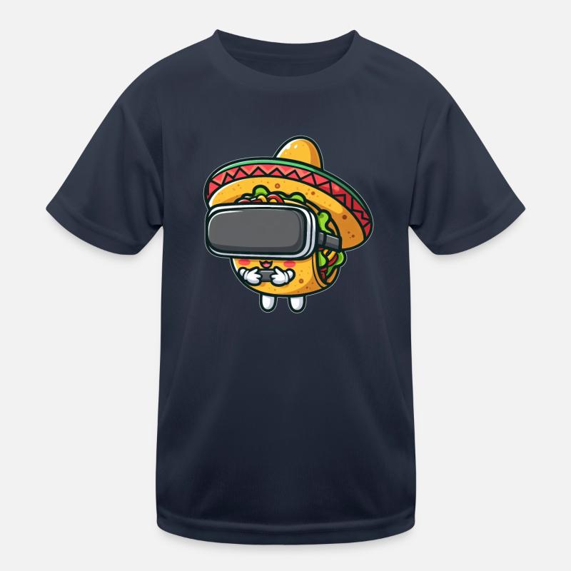 Mignon Taco Restauration rapide Dessin animé VR Réalité virtuelle Moi T-shirt sport Enfant