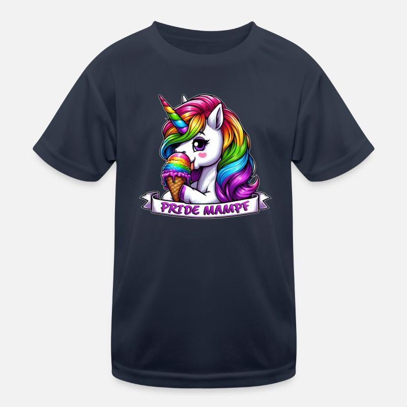LGBTQ Einhorn Regenbogen Pride Mampf Eis Kinder Funktions-T-Shirt