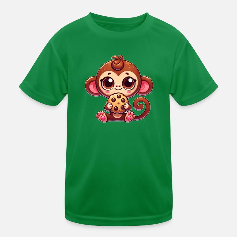 variation 30404Mignon Singe Chimpanzé Cookie Cartoo T-shirt sport Enfant