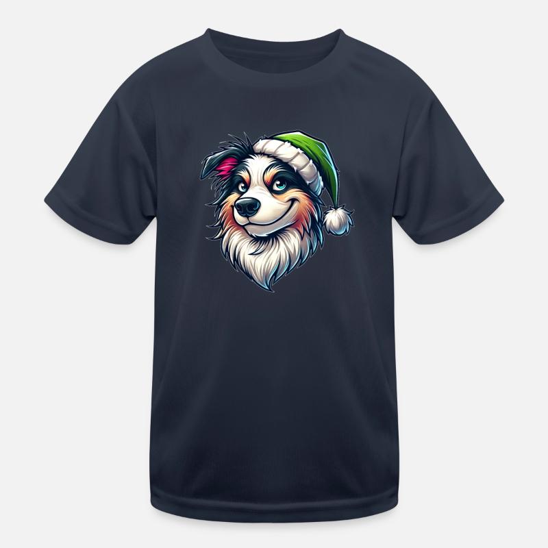 Australian Shepherd Christmas mischievous Kids Functional T-Shirt