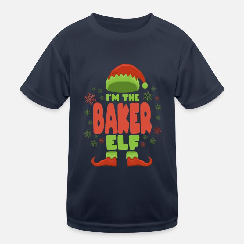 Baker Christmas Elf Kids Functional T-Shirt