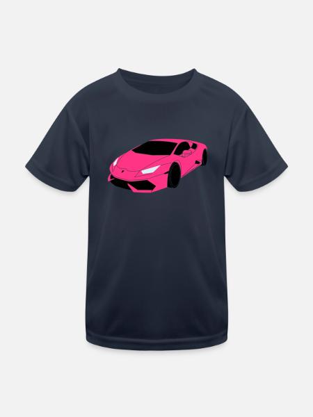 Voiture de sport Lambo - Funktionsshirt til børn - marineblå