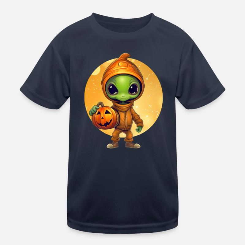 Alien & Pumpkin: Coucher de soleil d’Halloween T-shirt sport Enfant