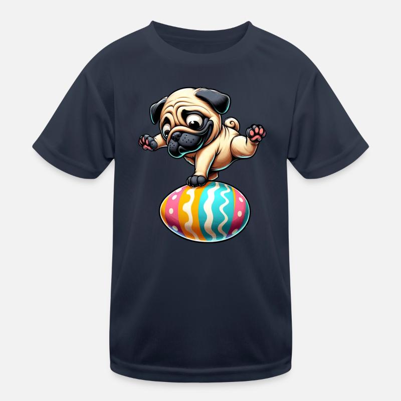 Oster-Mops Breakdance, Ei-Balance Kinder Funktions-T-Shirt