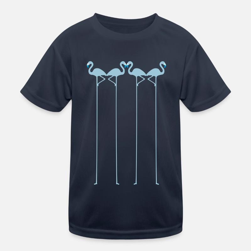 Flamingo vektor - Kinder Funktions-T-Shirt - Navy