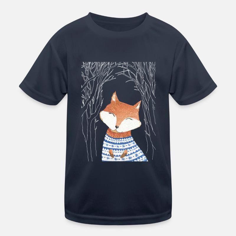 Cozy Winter Fox Kids Functional T-Shirt