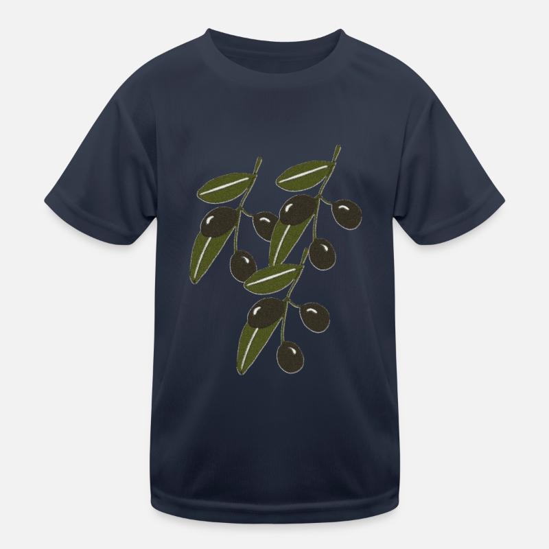 Olive Branches Impressionism Kids Functional T-Shirt