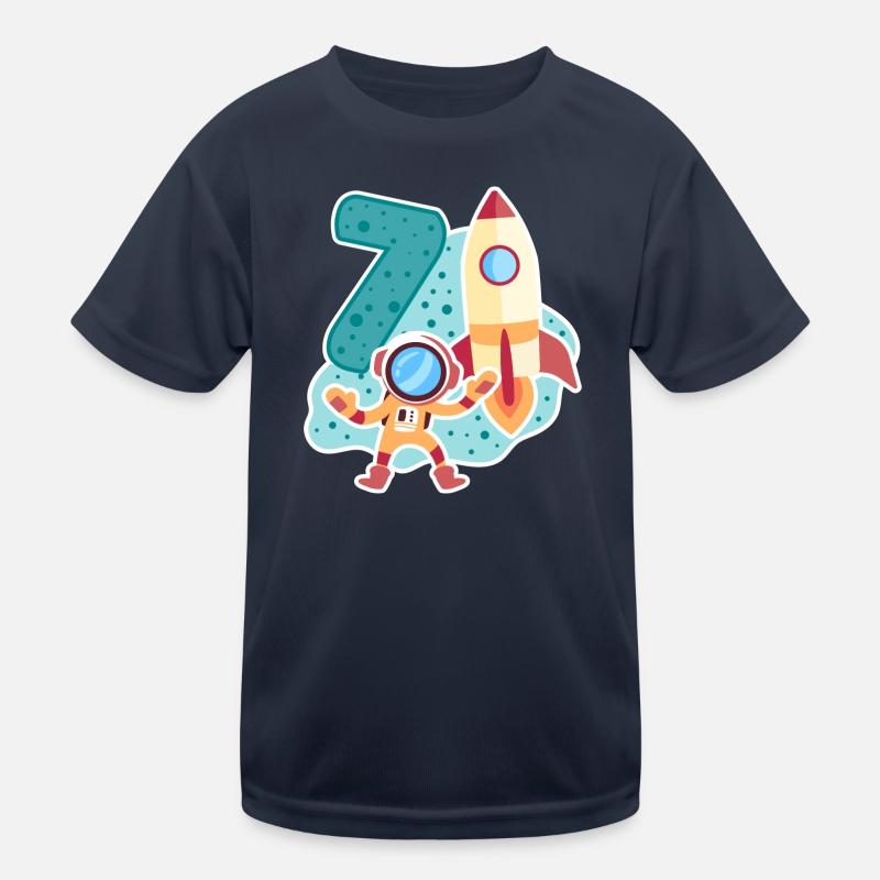 7. Geburtstag Astronaut Rakete Junge 7 Jahre alt Kinder Funktions-T-Shirt