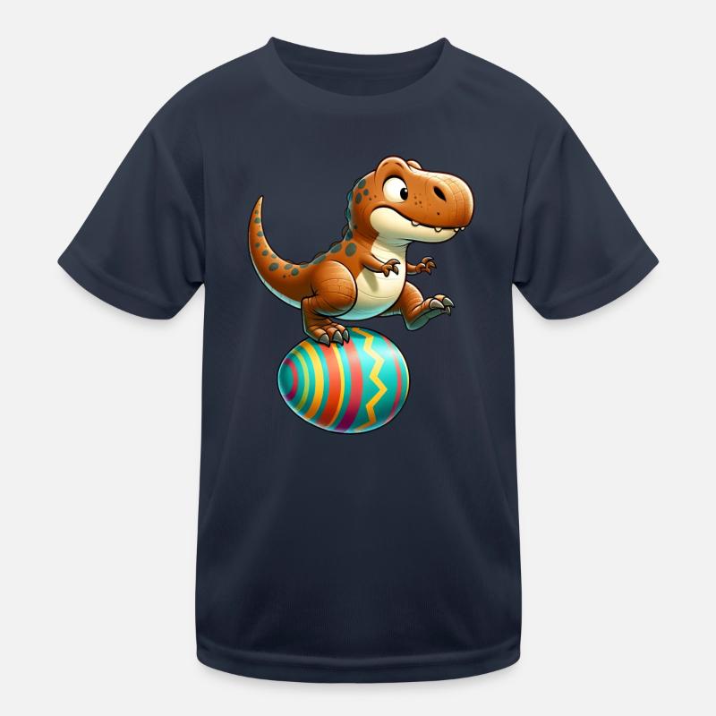 Dancing T-Rex, Easter Eggshell Fun Kids Functional T-Shirt