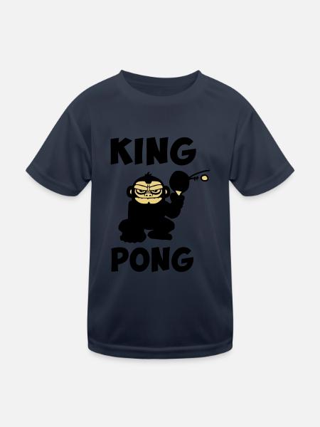 bordtennis pingis, bordtennis rolig humor - Funktions-T-shirt barn - marinblå - Fram