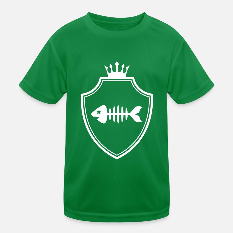 Fisch Wappen Knochen Gräte Kinder Funktions-T-Shirt