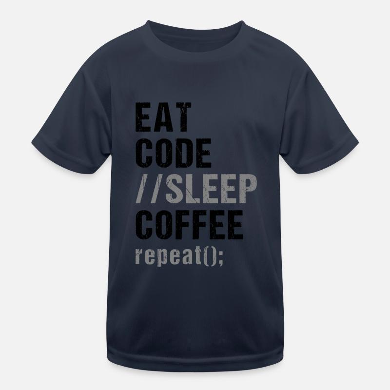 Eat Code Sleep Coffee Repeat Kids Functional T-Shirt