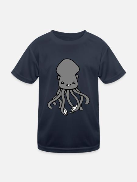 Octopus Octopus Octopus Squid Cute Giant Squid Funny - Kids Functional T-Shirt - navy - Front