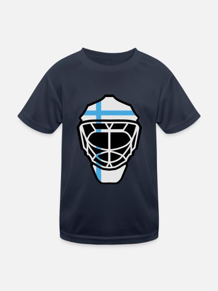 Hockey Goalie Maske Finland - Kinder Funktions-T-Shirt - Navy