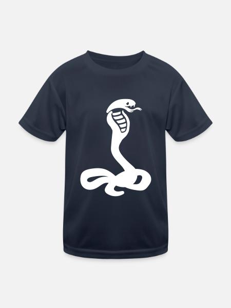Schlange Kobra - Kinder Funktions-T-Shirt - Navy