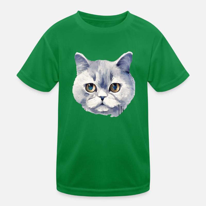 Britisch Kurzhaar Katze Wasserfarben Kinder Funktions-T-Shirt