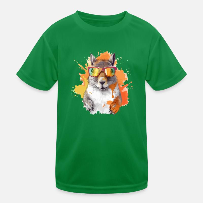 Tom, das Eichhörnchen mit Brille Kinder Funktions-T-Shirt