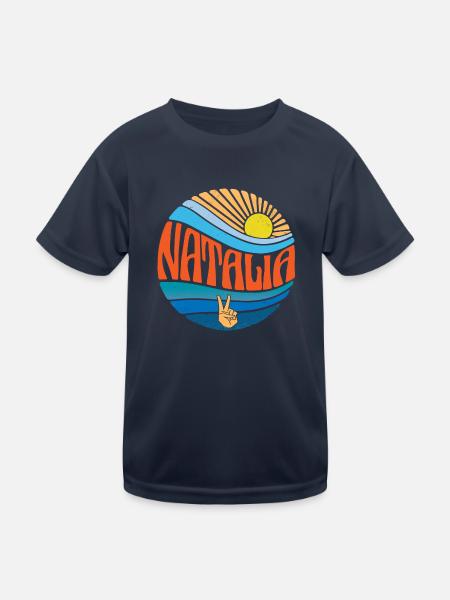 Natalia Hemd Vintage Sunset Natalia Groovy Krawatte - Kinder Funktions-T-Shirt - Navy