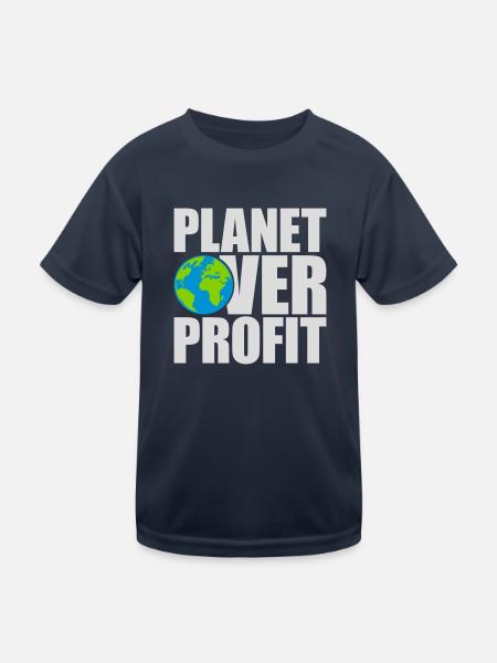 Planète sur le devis de profit - T-shirt sport Enfant - bleu marine - Devant