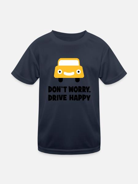 Auto fahren - Kinder Funktions-T-Shirt - Navy - Vorne