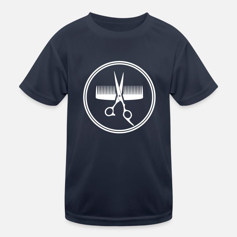 Scissors comb icon symbol circle Kids Functional T-Shirt