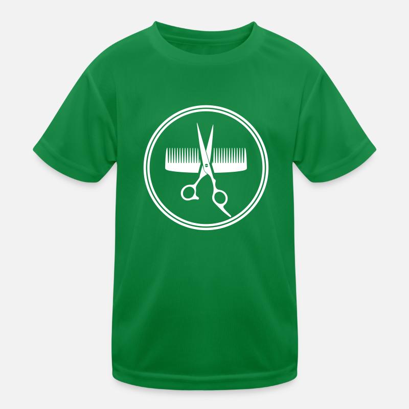 Scissors comb icon symbol circle Kids Functional T-Shirt