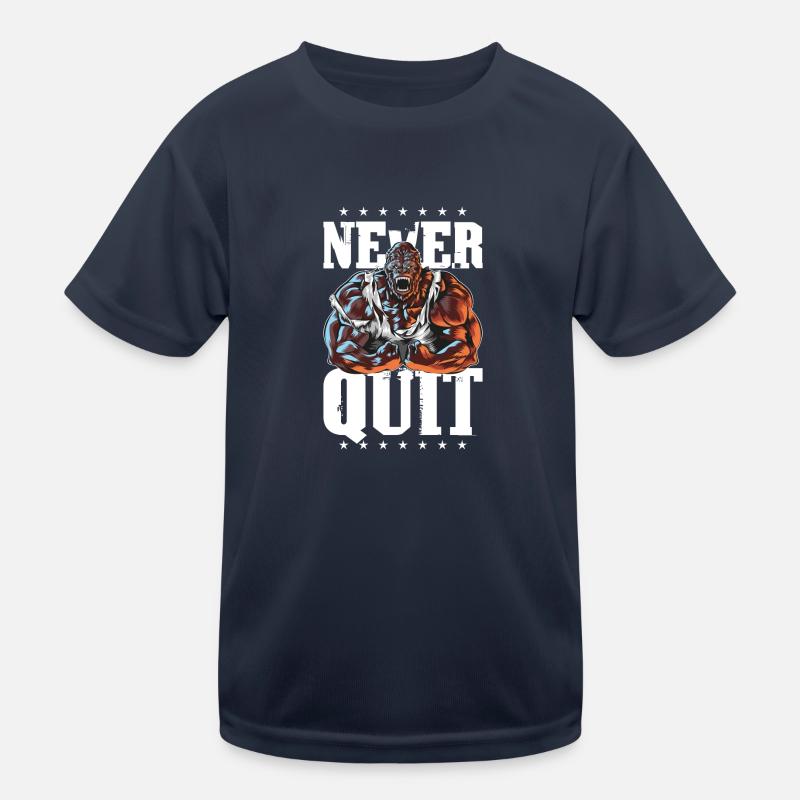 gorilla workout never quit Kids Functional T-Shirt