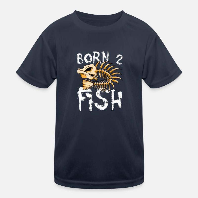 Born to fish bone fish Kids Functional T-Shirt