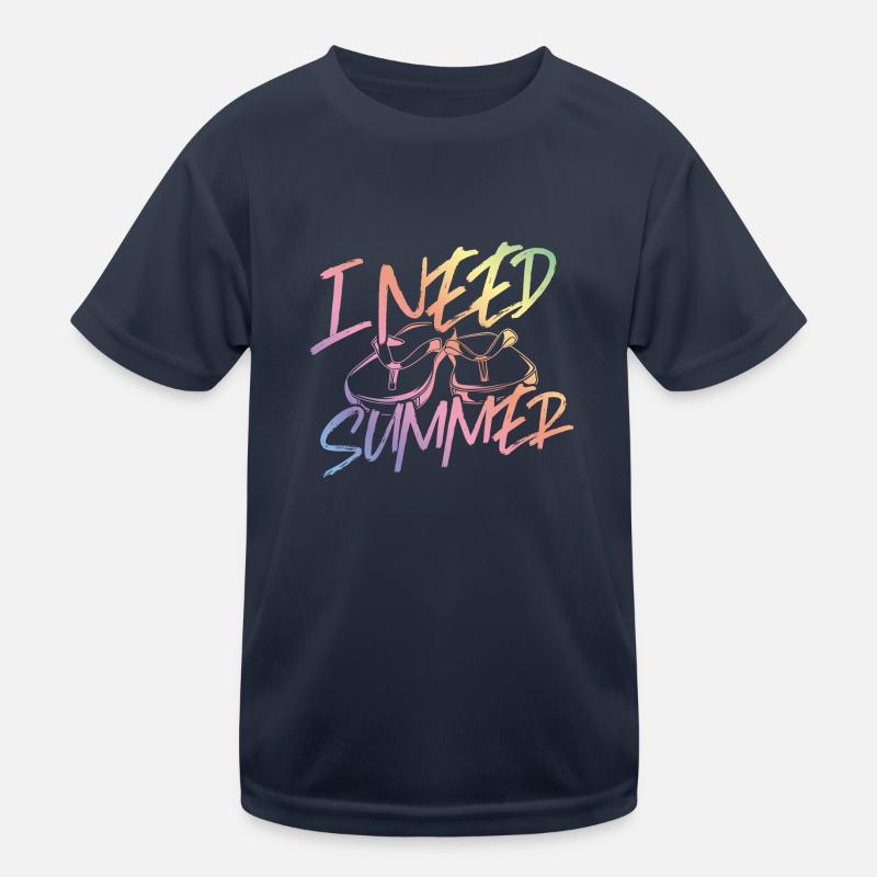 I Need Summer Flip Flops Beach Kids Functional T-Shirt