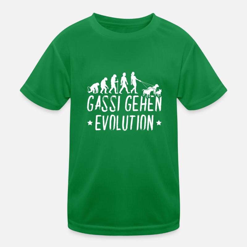 Gassi Gehen Evolution Hunde Kinder Funktions-T-Shirt