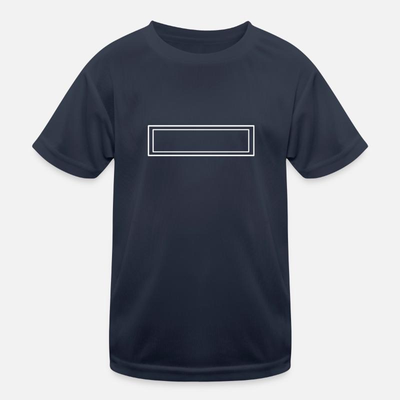 White frame with 2 lines strokes Kids Functional T-Shirt