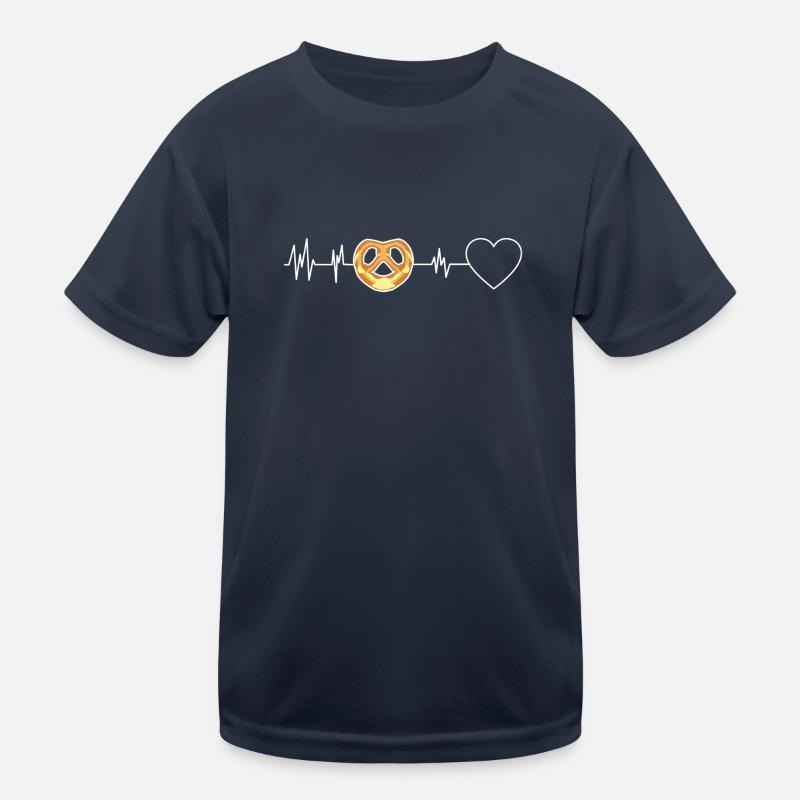 Herz EKG Brezel Herzfrequenz Brezel Kinder Funktions-T-Shirt