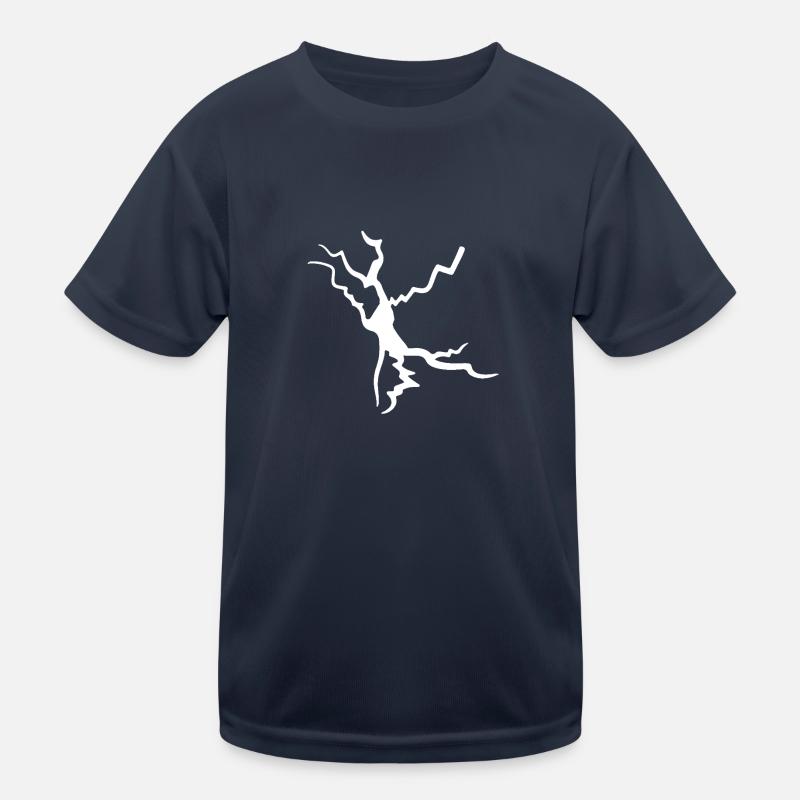White Crack Split Lightning Decoration Kids Functional T-Shirt