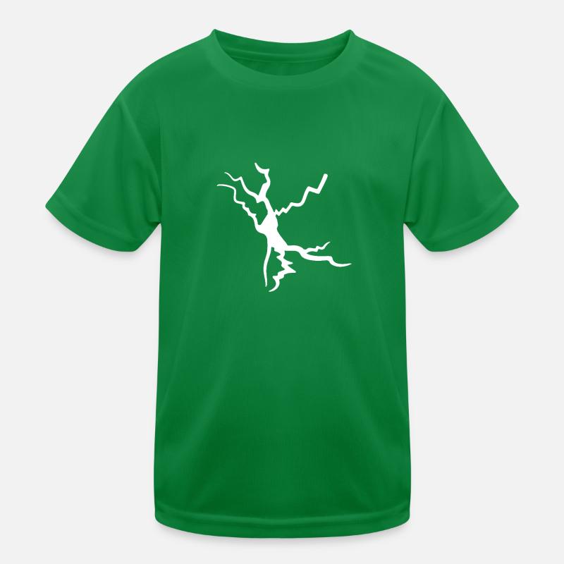 White Crack Split Lightning Decoration Kids Functional T-Shirt