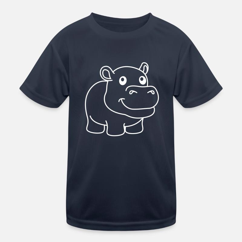 Nilpferd Comic Tier Kinder Funktions-T-Shirt