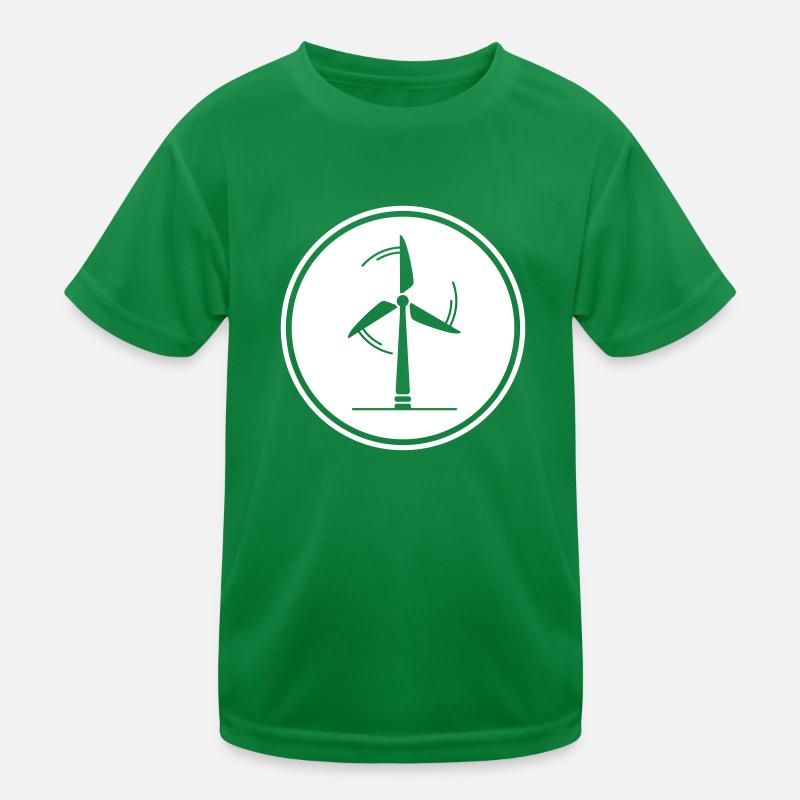 Windrad Silhouette Kinder Funktions-T-Shirt