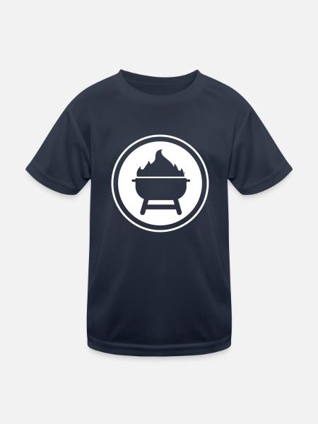 Grill icon - Kids Functional T-Shirt - navy - Front