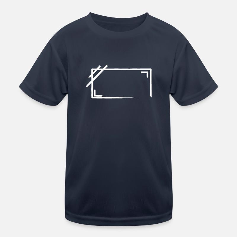 Weathered Rectangular Frame Strokes - Kids Functional T-Shirt - navy