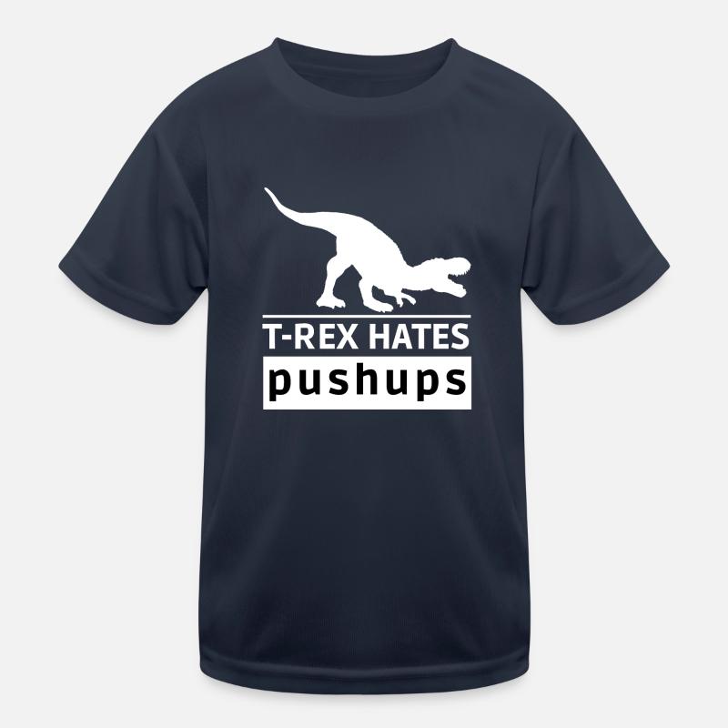 T-rex hates push-ups Original gift idea Kids Functional T-Shirt