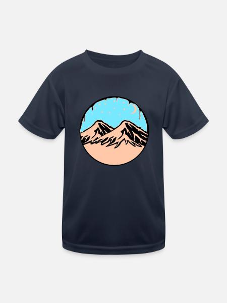 Starry Sky Mountains - Kids Functional T-Shirt - navy - Front