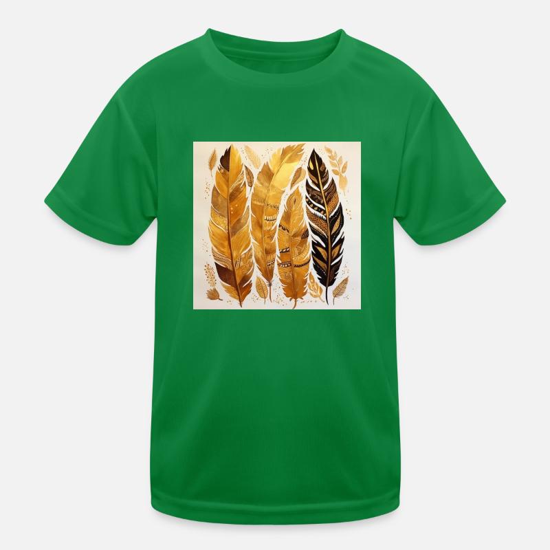 Boho Feathers Kids Functional T-Shirt