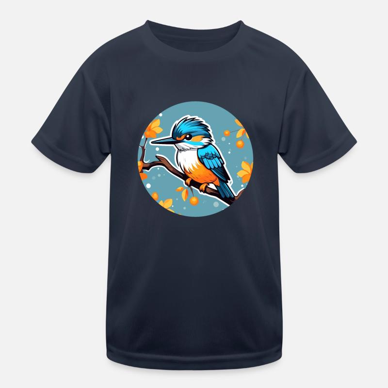 Eisvogel Vogel Zeichnung Kinder Funktions-T-Shirt