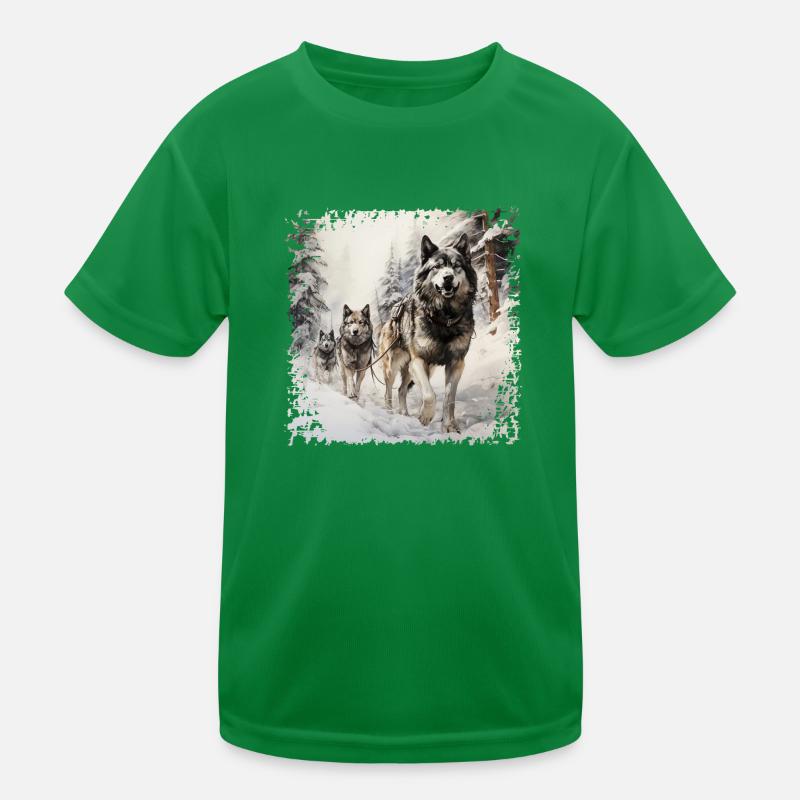 Sled dogs are very persistent Kids Functional T-Shirt