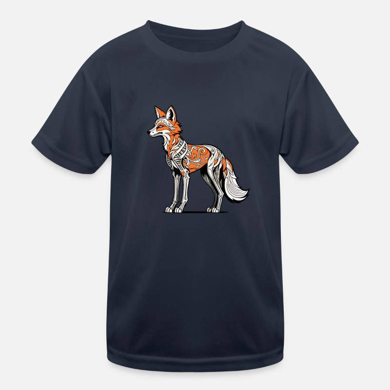 Fuchs Skelett Illustration Kinder Funktions-T-Shirt