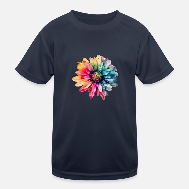 Multi-Colored Flower 1 Kids Functional T-Shirt
